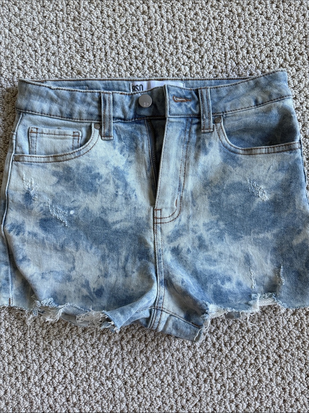 RSQ Light Blue Tie-Dye Denim Cutoff Shorts, these are adorable and run small